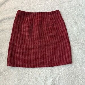Pink Lily Red and Pink Tweed Mini Skirt